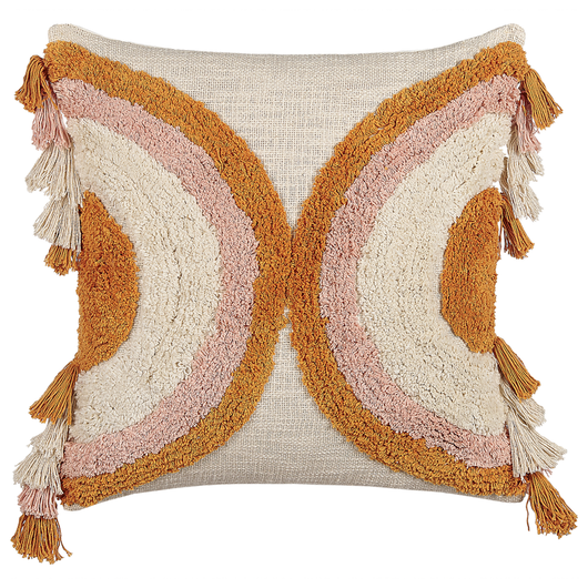 Cuscino decorativo cotone motivo geometrico 45 x 45 cm nappe decorative rivestimento sfoderabile accessori decorativi