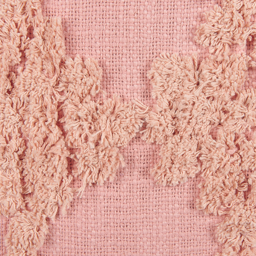 Set di 2 cuscini decorativi cotone rosa 45 x 45 cm motivo geometrico nappe rivestimento sfoderabile con imbottitura boho
