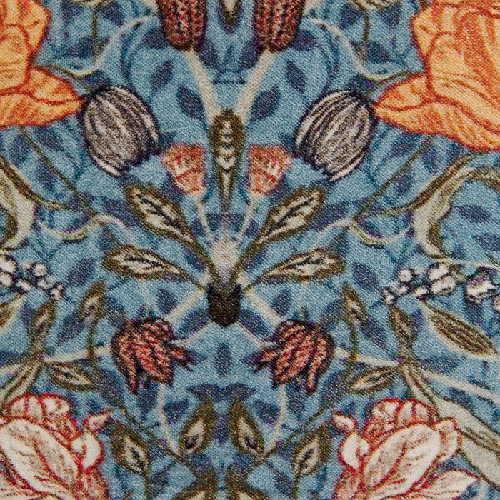 Set di 2 cuscini decorativi blu arancio cotone 45 x 45 cm cotone motivo fiore frange moderno glamour decor