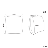 Set di 2 cuscini motivo geometrico 45 x 45 cm nappe decorative rivestimento sfoderabile accessori decorativi