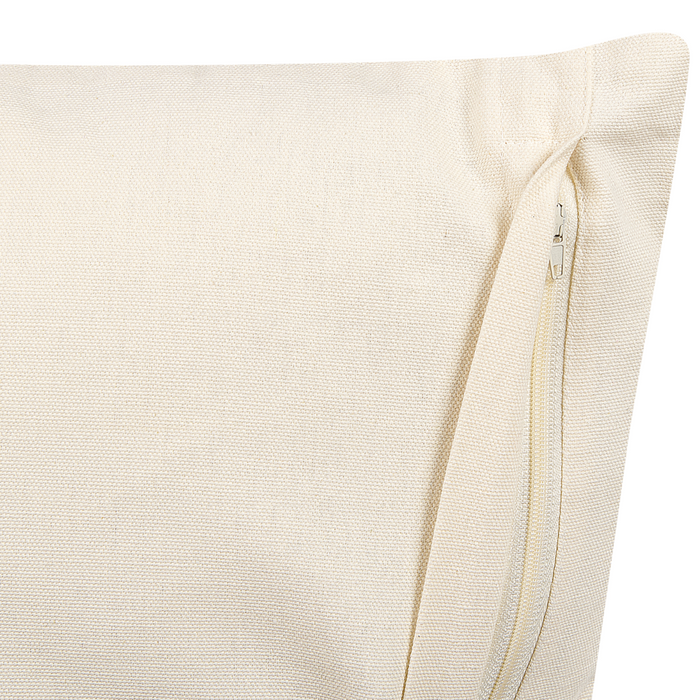 Set di 2 cuscini decorativi cotone beige e nero 45 x 45 cm motivo geometrico a righe fatto a mano sfoderabile con imbottitura