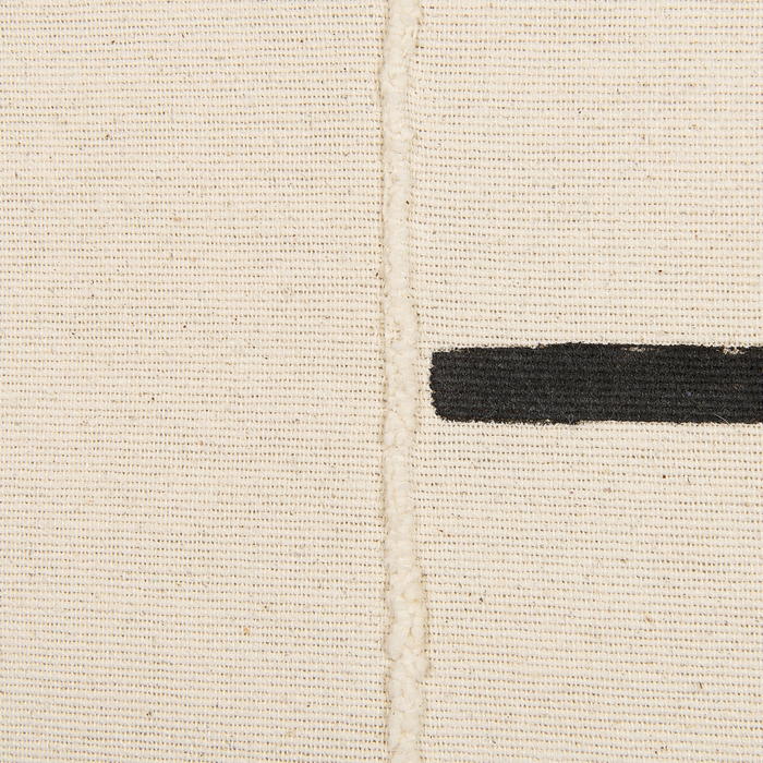 Set di 2 cuscini decorativi cotone beige e nero 45 x 45 cm motivo geometrico a righe fatto a mano sfoderabile con imbottitura