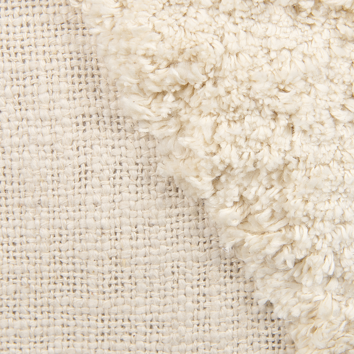 Set di 2 cuscini decorativi cotone beige chiaro 45 x 45 cm motivo geometrico nappe rivestimento sfoderabile con imbottitura boho