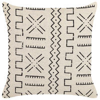 Cuscino decorativo cotone bianco e nero 45 x 45 cm motivo geometrico stampa laminata stile boho accessori