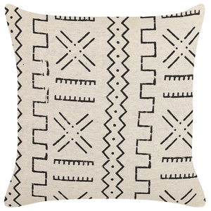 Set di 2 cuscini decorativi cotone bianco e nero 45 x 45 cm motivo geometrico stampa laminata stile boho accessori