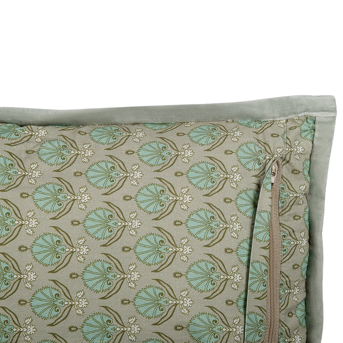 Cuscino decorativo cotone motivo foglia 45 x 45 cm sfoderabile cerniera decor accessori