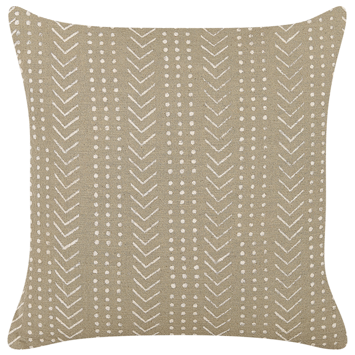 Set di 2 cuscini decorativi cotone grigio 45 x 45 cm motivo geometrico stampa laminata accessori stile boho