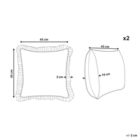 Set di 2 cuscini decorativi cotone motivo floreale 45 x 45 cm sfoderabile cerniera accessori decorativi