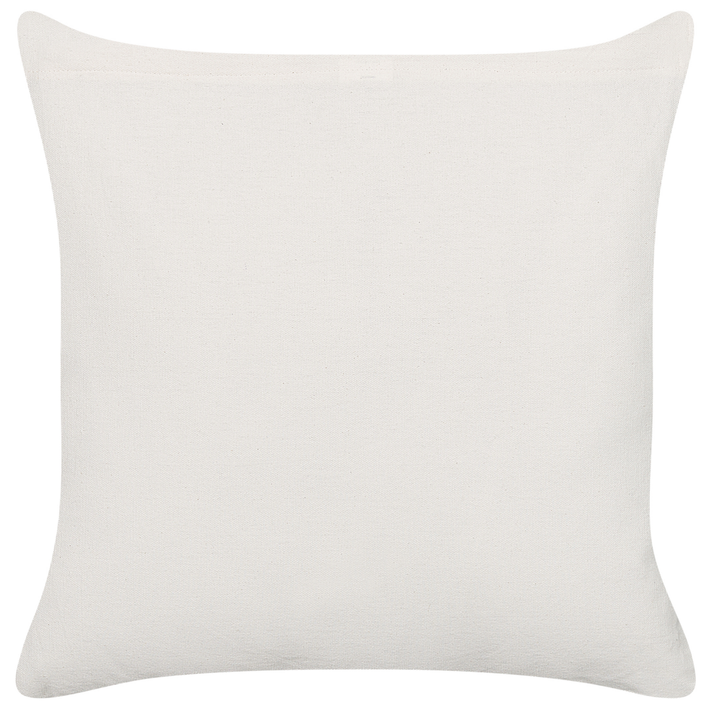 Cuscino decorativo cotone bianco e giallo 45 x 45 cm motivo geometrico stampa blocchi stile boho accessori