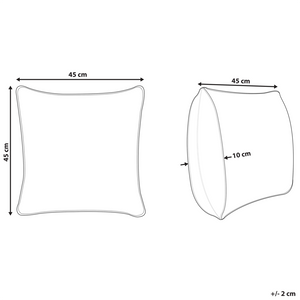 Cuscino decorativo cotone bianco e giallo 45 x 45 cm motivo geometrico stampa blocchi stile boho accessori