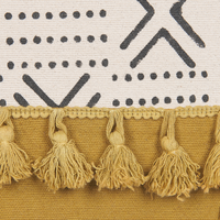 Set di 2 cuscini decorativi cotone bianco e giallo 45 x 45 cm motivo geometrico stampa blocchi stile boho accessori