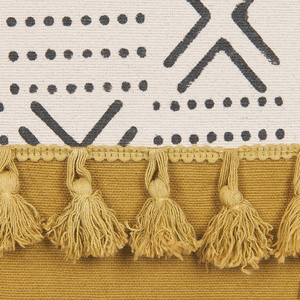 Set di 2 cuscini decorativi cotone bianco e giallo 45 x 45 cm motivo geometrico stampa blocchi stile boho accessori