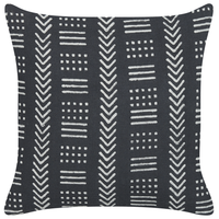 Cuscino decorativo cotone bianco e nero 45 x 45 cm motivo geometrico stampa blocchi stile boho accessori