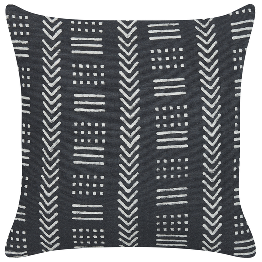 Set di 2 cuscini decorativi cotone bianco e nero 45 x 45 cm motivo geometrico stampa blocchi stile boho accessori