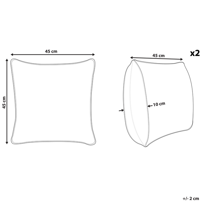 Set di 2 cuscini decorativi cotone bianco e nero 45 x 45 cm motivo geometrico stampa blocchi stile boho accessori