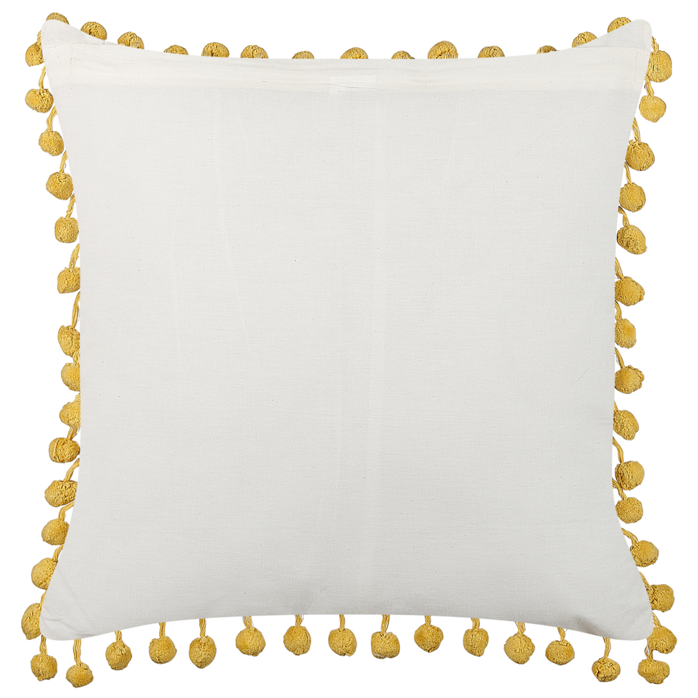 Cuscino decorativo giallo cotone 45 x 45 cm motivo geometrico stampa blocchi stile boho accessori