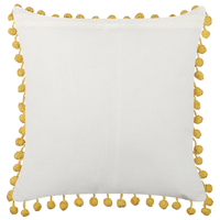 Cuscino decorativo giallo cotone 45 x 45 cm motivo geometrico stampa blocchi stile boho accessori