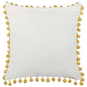 Cuscino decorativo giallo cotone 45 x 45 cm motivo geometrico stampa blocchi stile boho accessori