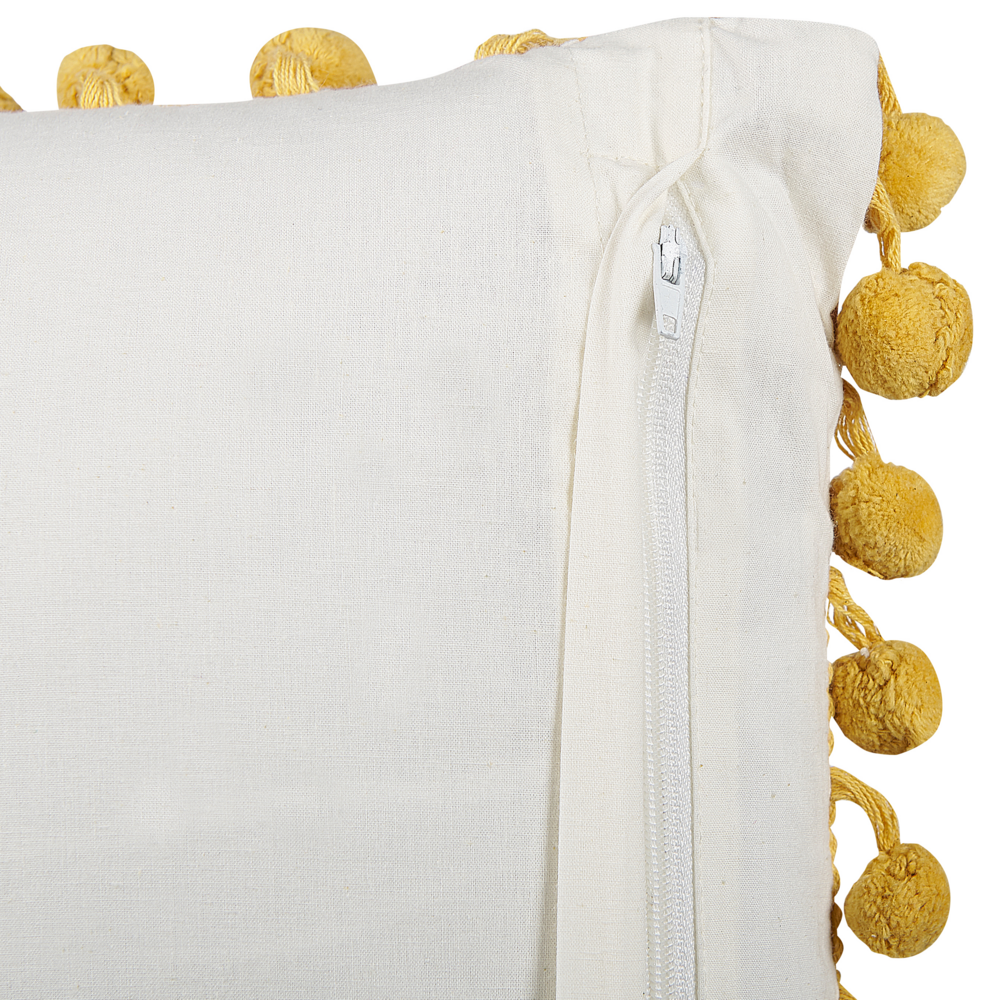 Cuscino decorativo giallo cotone 45 x 45 cm motivo geometrico stampa blocchi stile boho accessori