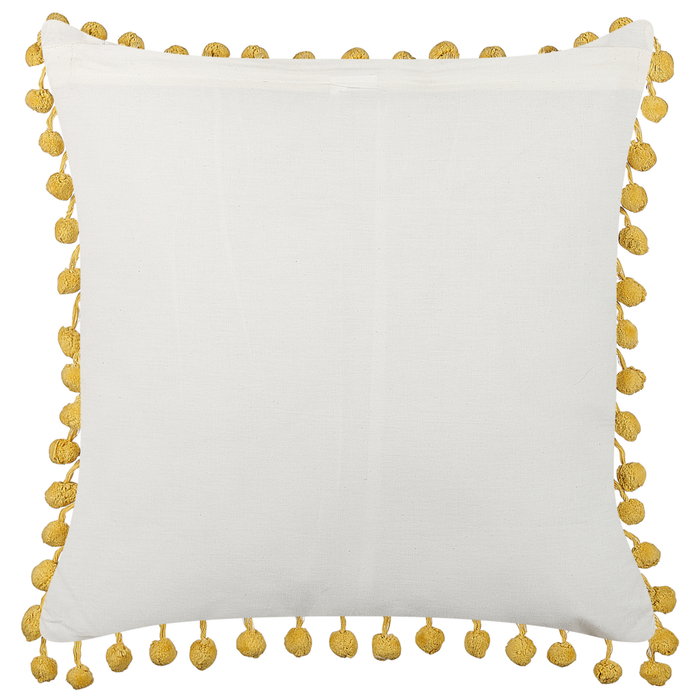 Set di 2 cuscini decorativi giallo cotone 45 x 45 cm motivo geometrico stampa blocchi stile boho accessori