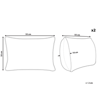 Set di 2 cuscini decorativi cotone grigio 35 x 55 cm tinta unita con nappe stile boho accessori