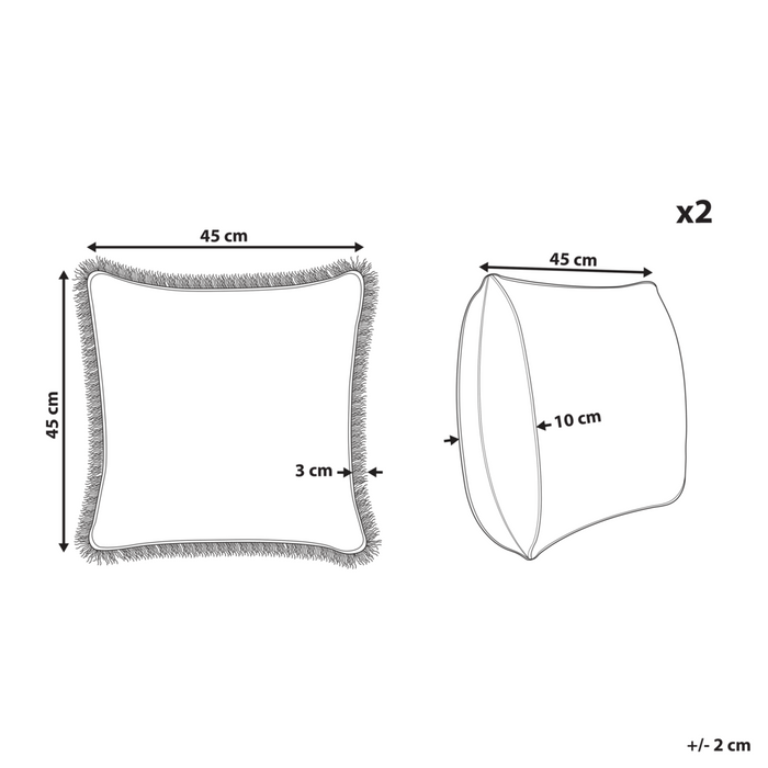 Set di 2 cuscini decorativi cotone motivo floreale 45 x 45 cm nappe decorative rivestimento sfoderabile accessori decorativi
