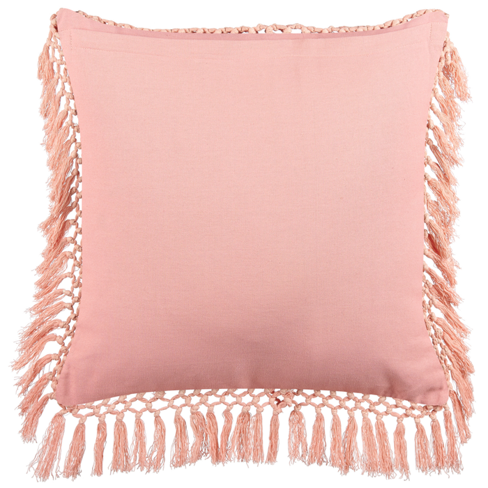 Set di 2 cuscini decorativi blu rosa velluto 45 x 45 cm velluto motivo fiore frange moderno glamour decor