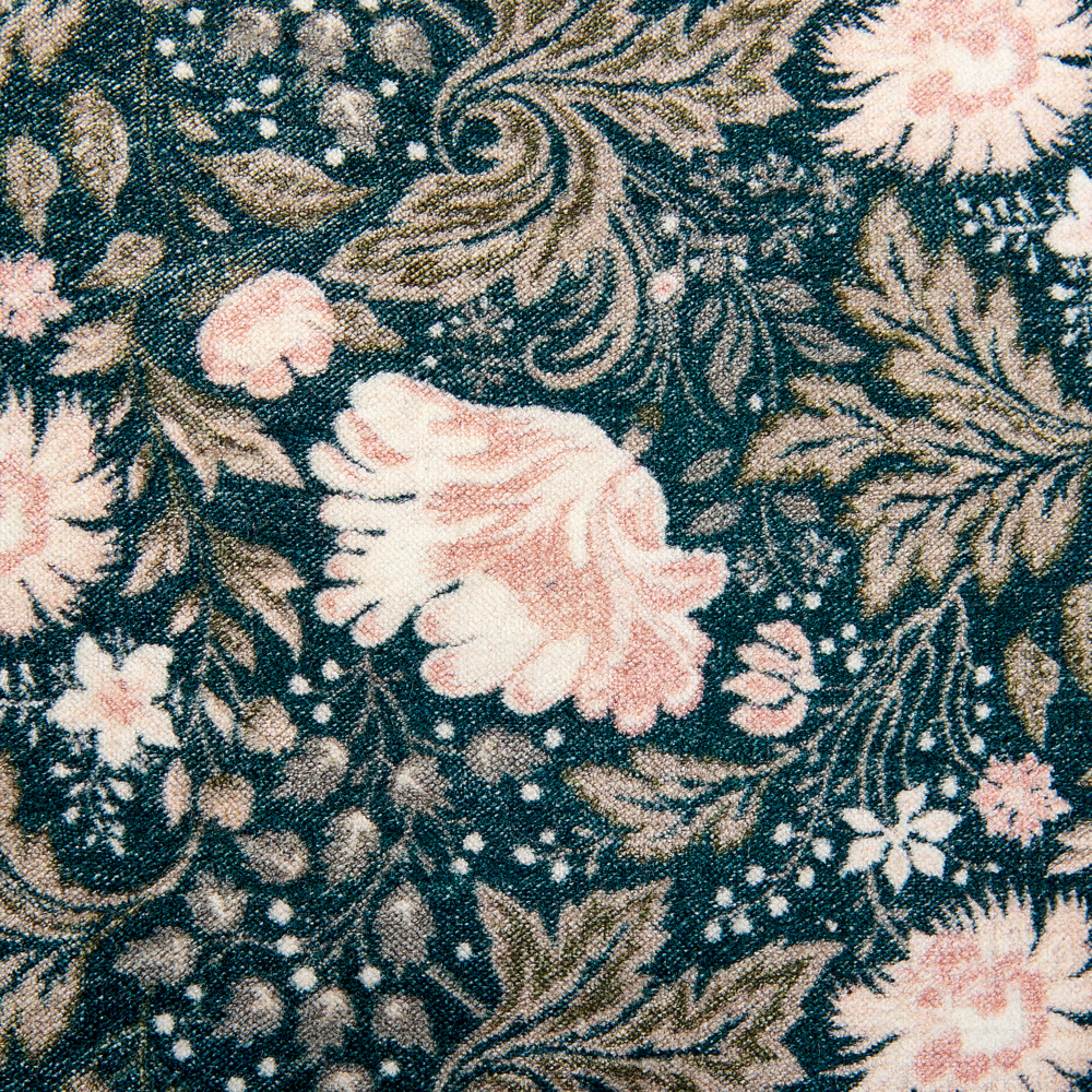 Set di 2 cuscini decorativi blu rosa velluto 45 x 45 cm velluto motivo fiore frange moderno glamour decor