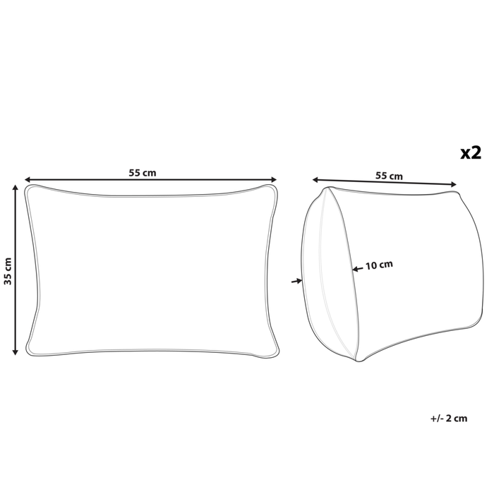 Set di 2 cuscini decorativi cotone arancione 35 x 55 cm motivo geometrico stile boho accessori