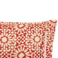 Cuscino decorativo rosso panna cotone motivo geometrico 45 x 45 cm folk design decor accessori