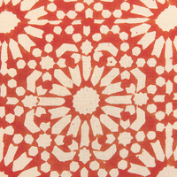 Cuscino decorativo rosso panna cotone motivo geometrico 45 x 45 cm folk design decor accessori