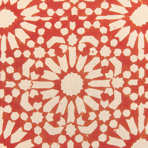 Cuscino decorativo rosso panna cotone motivo geometrico 45 x 45 cm folk design decor accessori