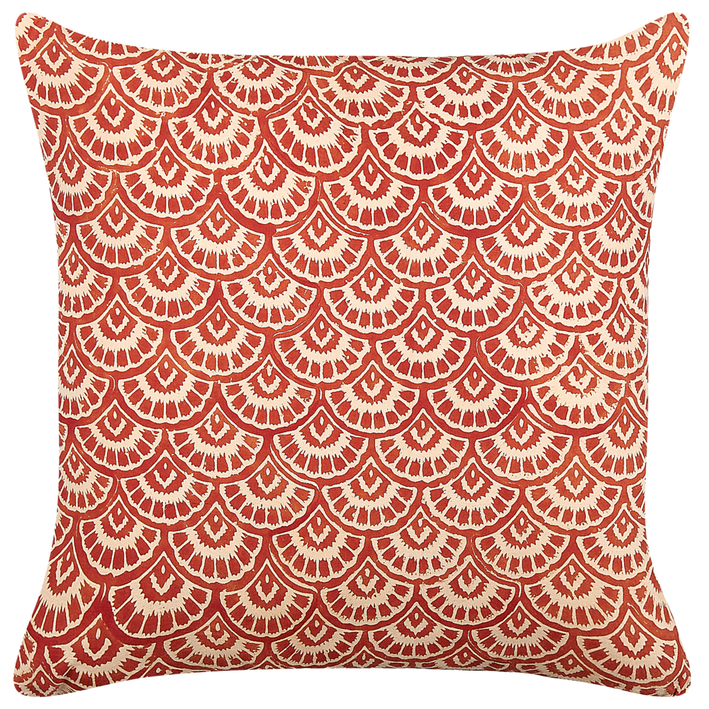 Cuscino decorativo rosso cotone motivo geometrico 45 x 45 cm complementi d'arredo dal design retrò