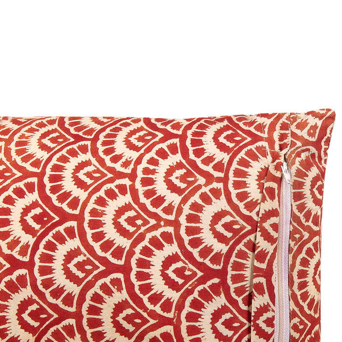 Cuscino decorativo rosso cotone motivo geometrico 45 x 45 cm complementi d'arredo dal design retrò