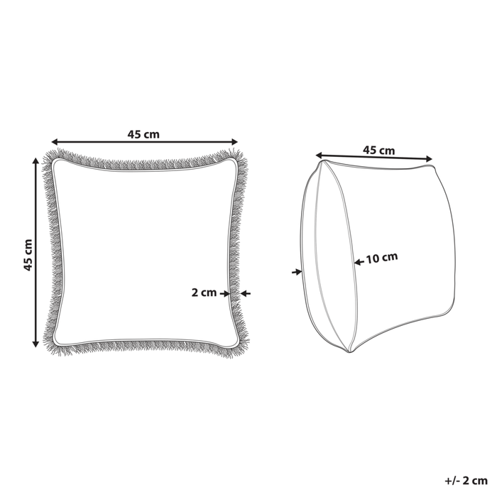 Cuscino decorativo cotone bianco e arancione 45 x 45 cm motivo floreale nappe fatto a mano rivestimento sfoderabile con imbottitura boho style