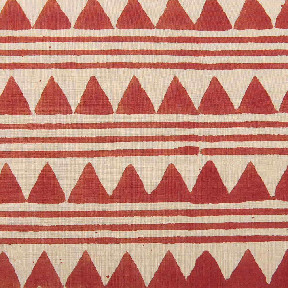 Cuscino decorativo cotone rosso e beige 45 x 45 cm motivo geometrico fatto a mano rivestimento sfoderabile con imbottitura boho style