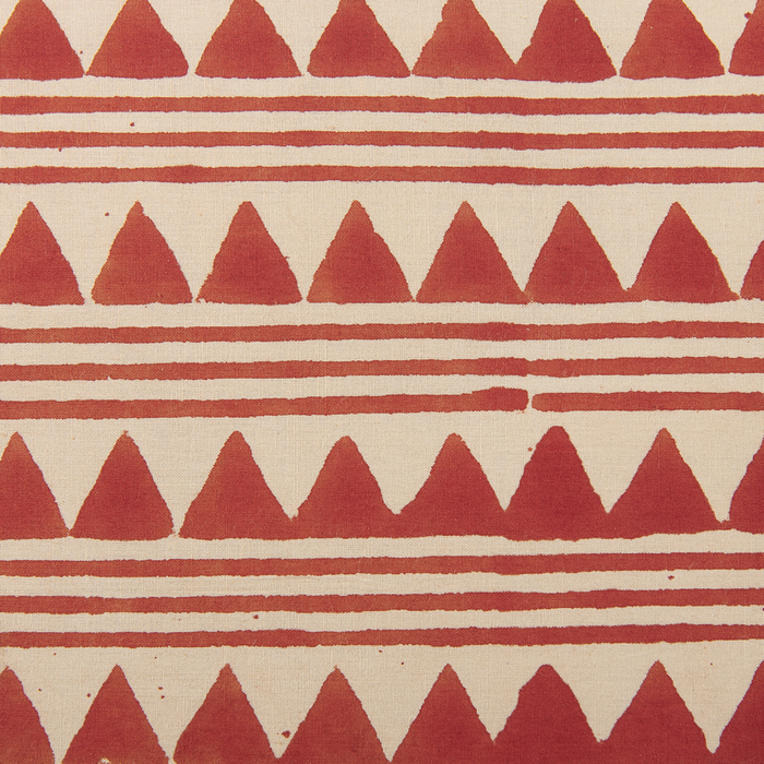 Cuscino decorativo cotone rosso e beige 45 x 45 cm motivo geometrico fatto a mano rivestimento sfoderabile con imbottitura boho style