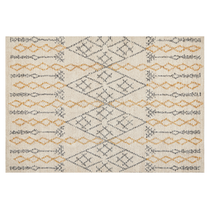 Tappeto in cotone beige 140 x 200 cm motivo geometrico rettangolare soggiorno camera da letto