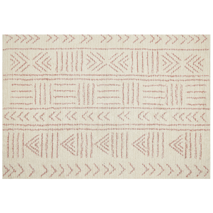 Tappeto in cotone beige 160 x 230 cm rettangolare motivo geometrico soggiorno camera da letto