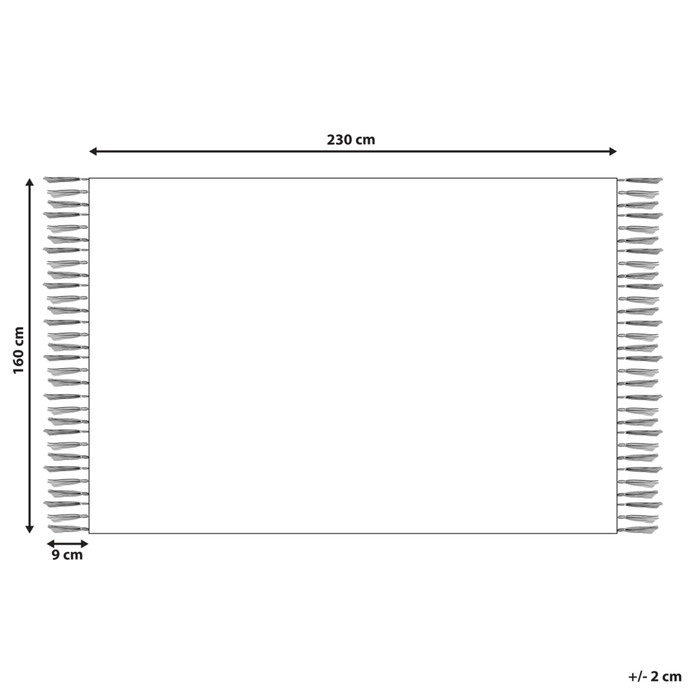 Tappeto in cotone beige 160 x 230 cm motivo geometrico trapuntato minimalista soggiorno camera da letto