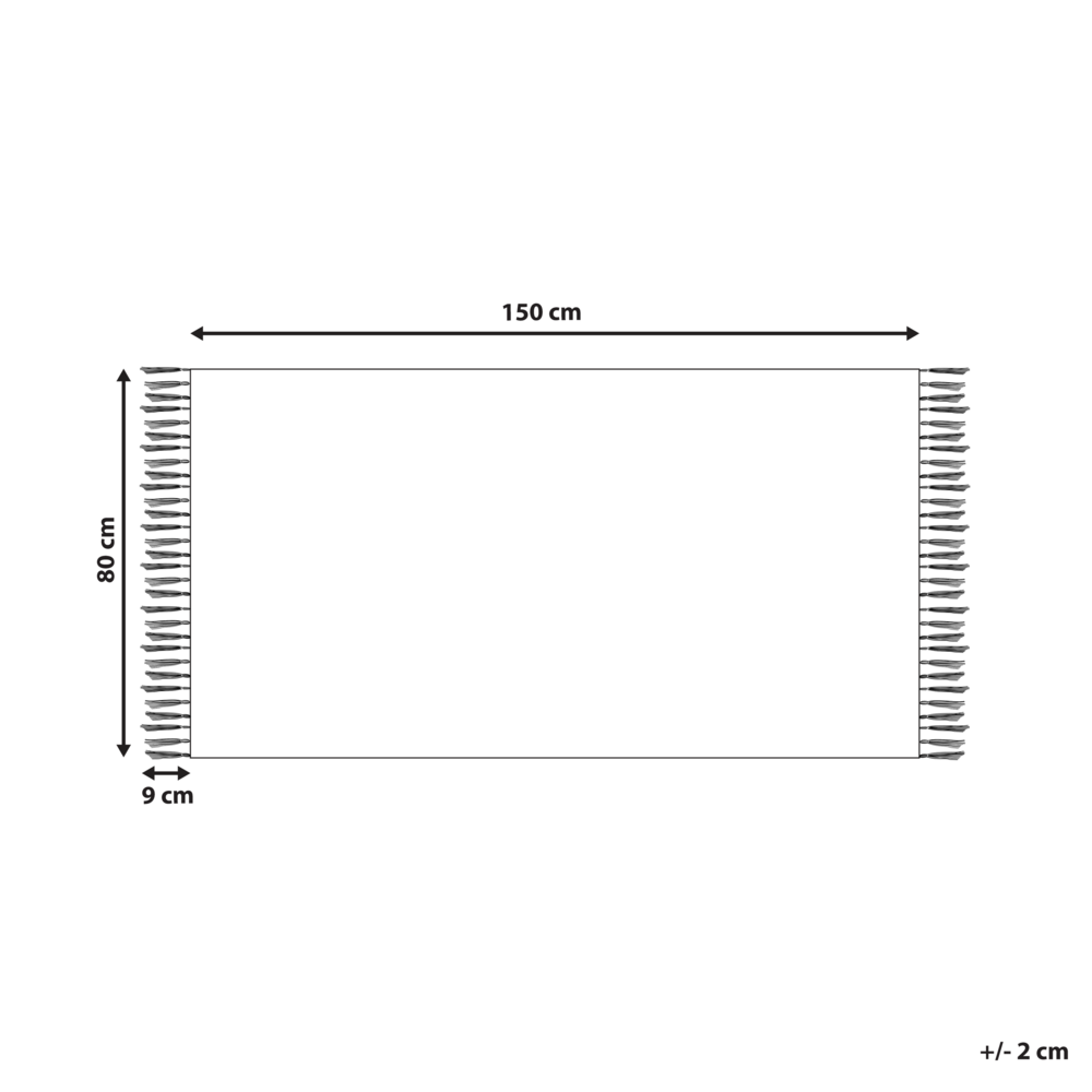 Tappeto in Cotone Beige 80 x 150 cm Minimalista Shaggy Trapuntato Nappa motivo Geometrico soggiorno camera da Letto
