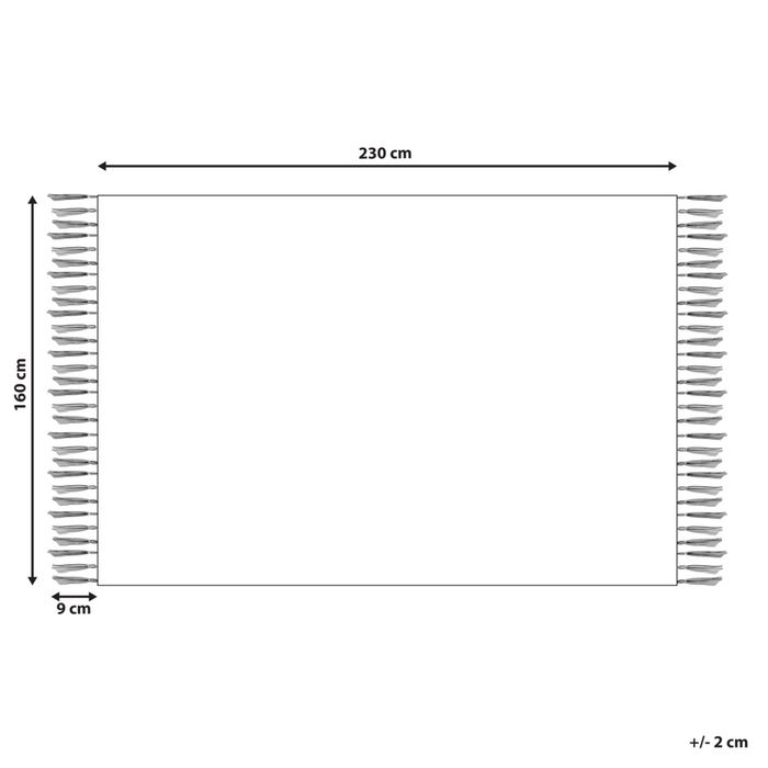 Tappeto Beige in Cotone 160 x 230 cm Minimalista Shaggy Nappa motivo Geometrico soggiorno camera da Letto