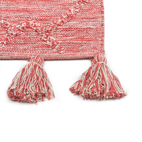 Tappeto rosso 140 x 200 cm cotone disegno geometrico soggiorno camera da letto