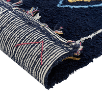 Tappeto nero 160 x 230 cm cotone disegno geometrico soggiorno camera da letto