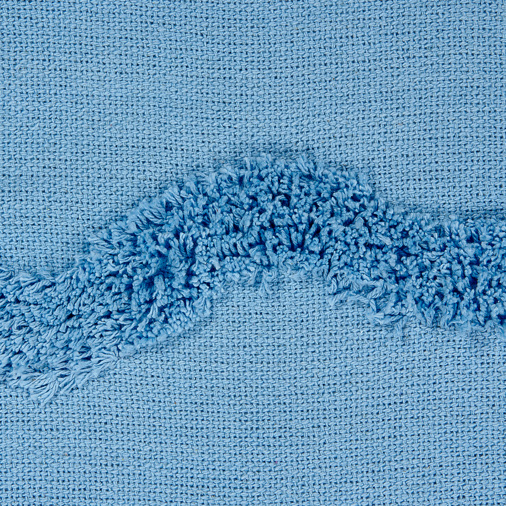 Coperta in cotone azzurro con frange e motivo geometrico 125 x 150 cm stile boho soggiorno camera da letto accessorio divano