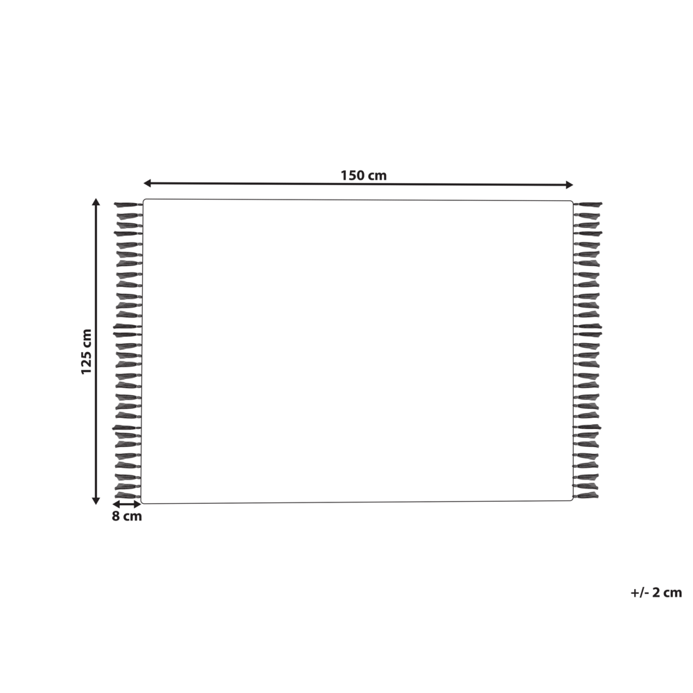 Coperta in cotone azzurro con frange e motivo geometrico 125 x 150 cm stile boho soggiorno camera da letto accessorio divano