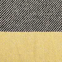 Coperta in cotone grigio e giallo con frange 125 x 150 cm stile boho soggiorno camera da letto accessorio divano