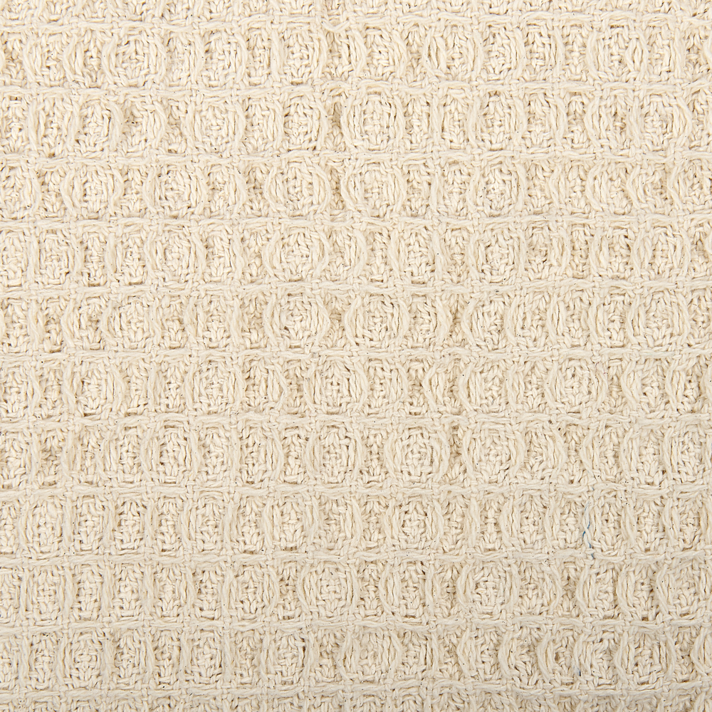 Coperta in cotone beige con frange 125 x 150 cm stile boho soggiorno camera da letto accessorio divano