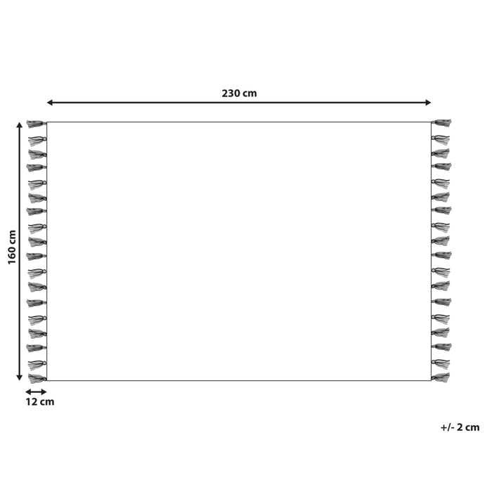 Tappeto in cotone con nappe e motivo a diamante rosso 160 x 230 cm soggiorno camera da letto