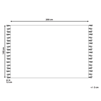 Tappeto in cotone con nappe e motivo a geometrico arancione 140 x 200 cm soggiorno camera da letto